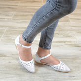 Pantofi Dama din Piele Naturala,Dally,albi